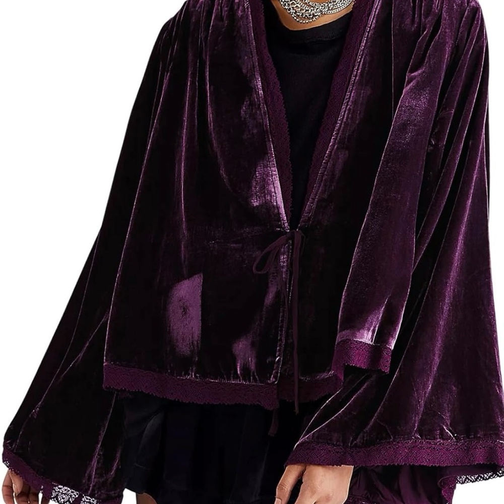 Free People Purple Velvet Women's Robe